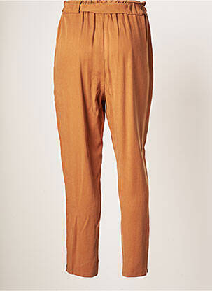 Pantalon droit tissage popeline taille haute marron C'EST BEAU LA VIE femme