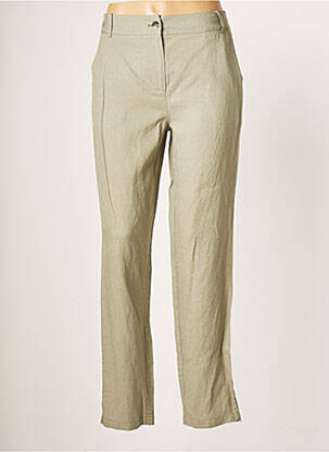 Pantalon droit tissage crêpe taille normale vert C'EST BEAU LA VIE femme