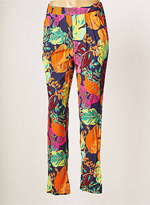 Pantalon droit tissage popeline taille normale bleu JULIE GUERLANDE femme