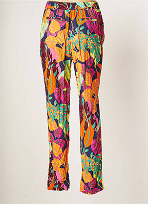 Pantalon droit tissage popeline taille normale bleu JULIE GUERLANDE femme
