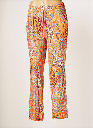 Pantalon droit tissage popeline taille normale orange JULIE GUERLANDE femme