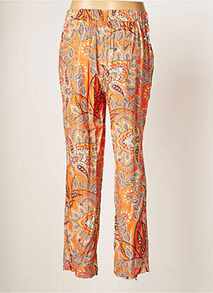 Pantalon droit tissage popeline taille normale orange JULIE GUERLANDE femme