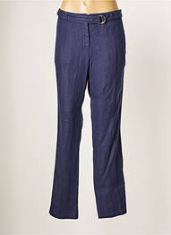 Pantalon droit tissage crêpe taille normale bleu JULIE GUERLANDE femme