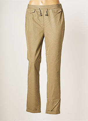 Pantalon droit tissage popeline taille normale vert JULIE GUERLANDE femme