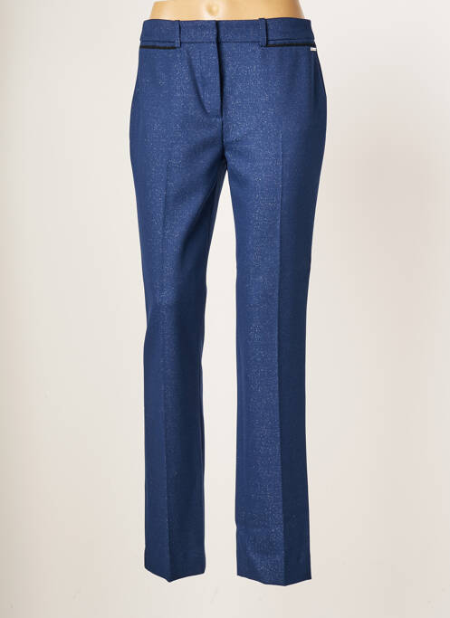 Pantalon droit stretch taille normale bleu JULIE GUERLANDE femme