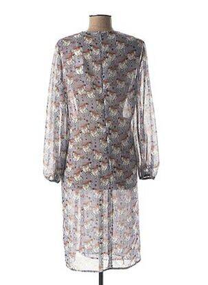 Robe mi-longue imprimé fantaisie manches longues gris MEXX femme