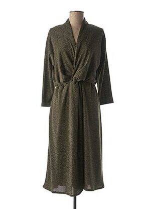 Robe mi-longue manches 3/4 manches 3/4 vert JULIE GUERLANDE femme