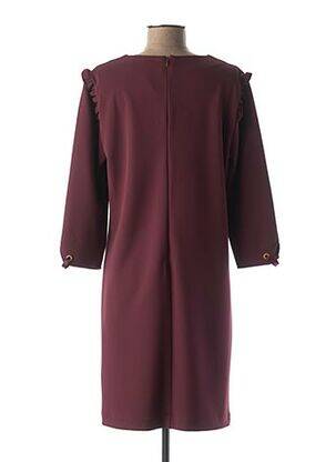 Robe mi-longue manches 3/4 manches 3/4 violet JULIE GUERLANDE femme