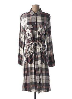 Robe mi-longue manches longues manches longues gris C'EST BEAU LA VIE femme