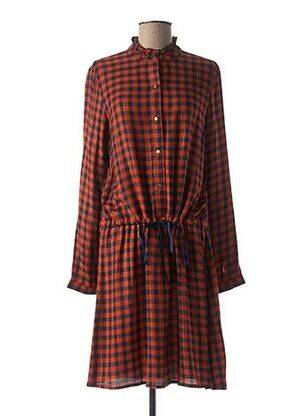 Robe mi-longue manches longues manches longues orange C'EST BEAU LA VIE femme