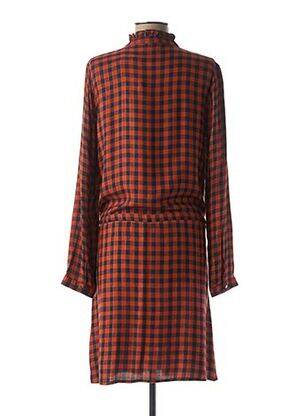 Robe mi-longue manches longues manches longues orange C'EST BEAU LA VIE femme