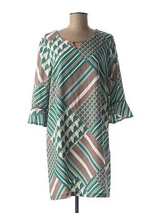 Robe courte manches 3/4 manches 3/4 vert DIANE LAURY femme