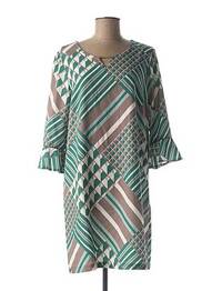 Robe courte manches 3/4 manches 3/4 vert DIANE LAURY femme