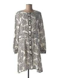 Robe mi-longue imprimé fleurs manches longues vert MEXX femme