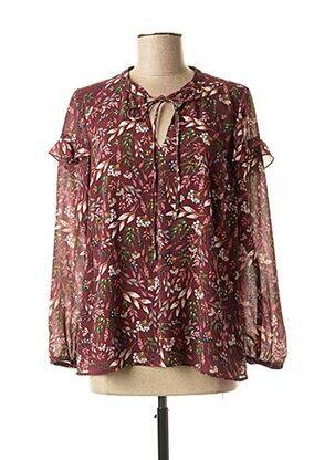 Blouse légère et transparente manches longues rouge JULIE GUERLANDE femme