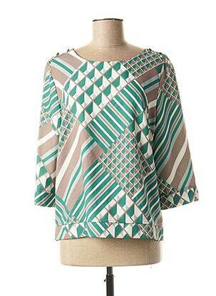 Blouse col rond manches 3/4 vert DIANE LAURY femme
