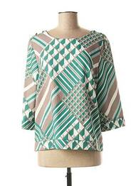 Blouse col rond manches 3/4 vert DIANE LAURY femme