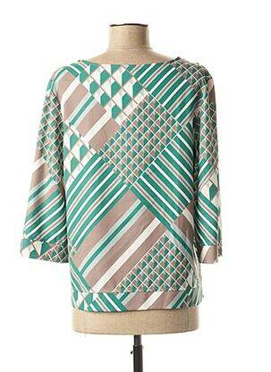 Blouse col rond manches 3/4 vert DIANE LAURY femme