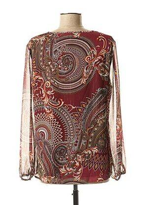 Blouse légère et transparente manches longues rouge DIANE LAURY femme