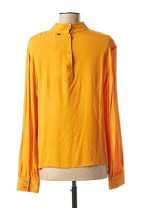 Blouse poignets boutonnés avec fente manches longues jaune MEXX femme
