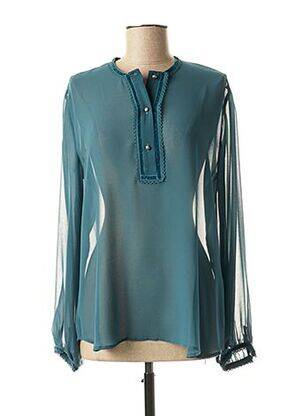 Blouse légère et transparente manches longues bleu MEXX femme