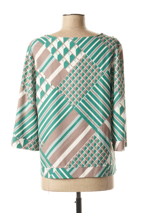 Blouse col rond manches 3/4 vert DIANE LAURY femme