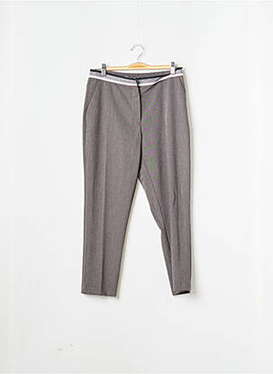 Pantalon 7/8 fermeture zippée sous rabat avec crochet taille normale gris JULIE GUERLANDE femme