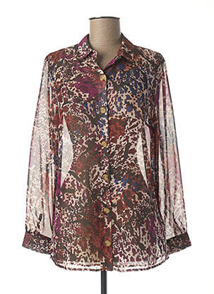 Chemisier tissage crêpe manches longues violet JULIE GUERLANDE femme