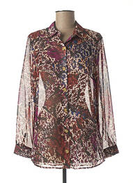 Chemisier tissage crêpe manches longues violet JULIE GUERLANDE femme
