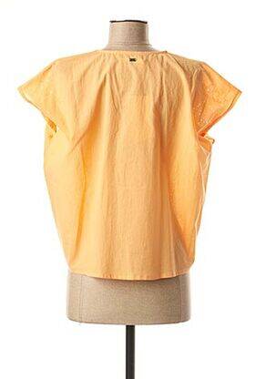 Chemisier tissage popeline manches courtes orange MEXX femme
