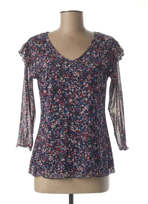 Top stretch manches longues bleu JULIE GUERLANDE femme