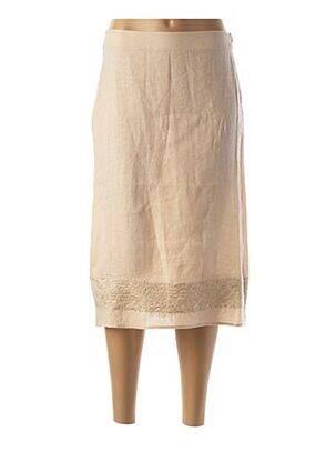 Jupe mi-longue fermeture zip latéral beige MEXX femme