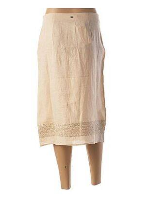 Jupe mi-longue fermeture zip latéral beige MEXX femme