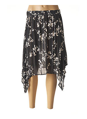 Jupe mi-longue taille élastique noir JULIE GUERLANDE femme