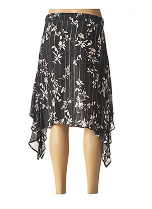 Jupe mi-longue taille élastique noir JULIE GUERLANDE femme