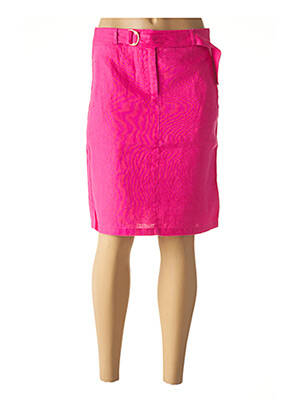 Jupe mi-longue coupe droite rose JULIE GUERLANDE femme