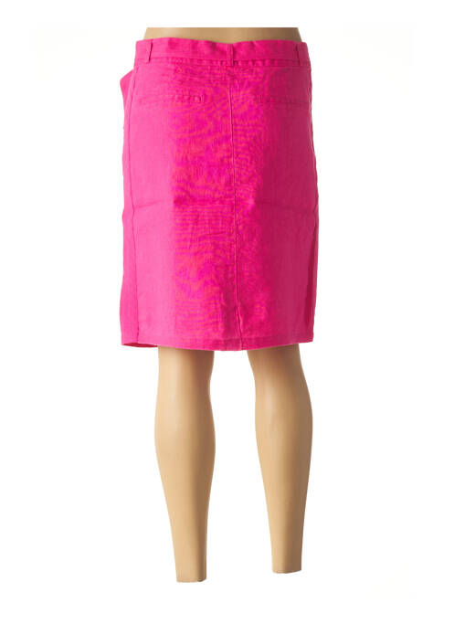 Jupe mi-longue coupe droite rose JULIE GUERLANDE femme