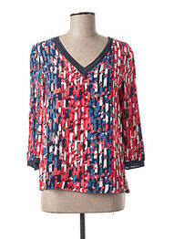 Blouse imprimé fantaisie manches 3/4 rouge DIANE LAURY femme