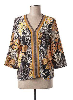 Blouse imprimé fleurs manches 3/4 jaune DIANE LAURY femme