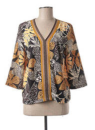 Blouse imprimé fleurs manches 3/4 jaune DIANE LAURY femme