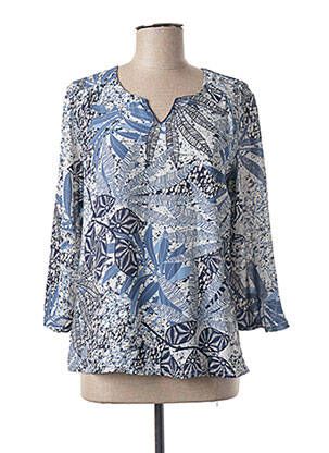 Blouse imprimé fantaisie manches 3/4 bleu DIANE LAURY femme