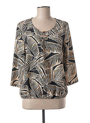 Blouse imprimé fantaisie manches 3/4 noir DIANE LAURY femme