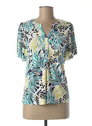 T-shirt col v manches courtes vert DIANE LAURY femme