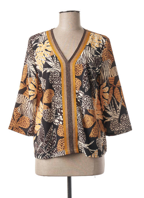 Blouse imprimé fleurs manches 3/4 jaune DIANE LAURY femme