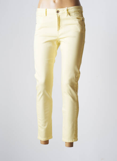 Pantalon 7/8 stretch taille normale jaune C'EST BEAU LA VIE femme