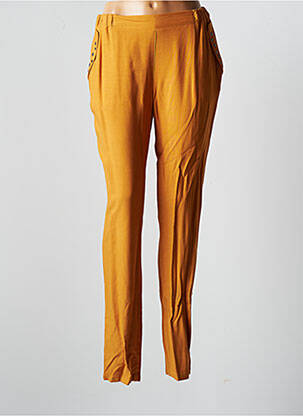Pantalon droit taille élastique orange JULIE GUERLANDE femme