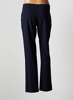 Pantalon droit fermeture zippée sous rabat boutonné taille basse bleu JULIE GUERLANDE femme