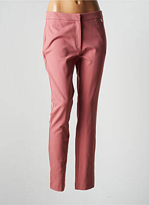 Pantalon droit fermeture zippée sous rabat avec crochet taille normale rose MEXX femme