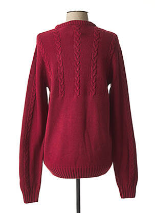 Pull finition bords-côtes manches longues rouge MUSTANG homme