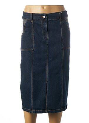 Jupe mi-longue stretch bleu DIANE LAURY femme